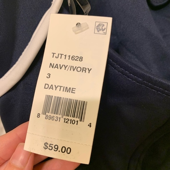 Crystal Doll Navy Colorblock Scuba Halter Dress - Picture 7 of 7